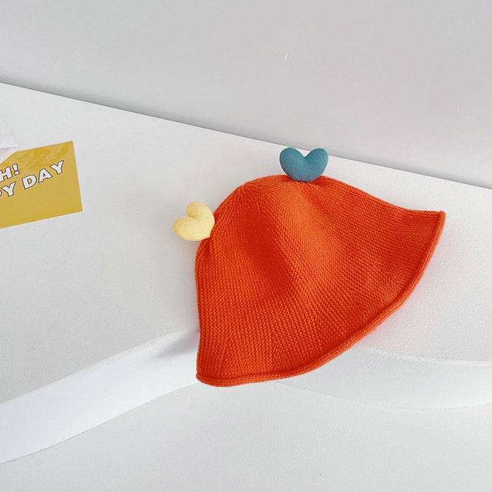 Wholesale color matching love children's wool hat JDC-FH-LH054 FashionHat 旅禾 orange Wholesale Jewelry JoyasDeChina Joyas De China