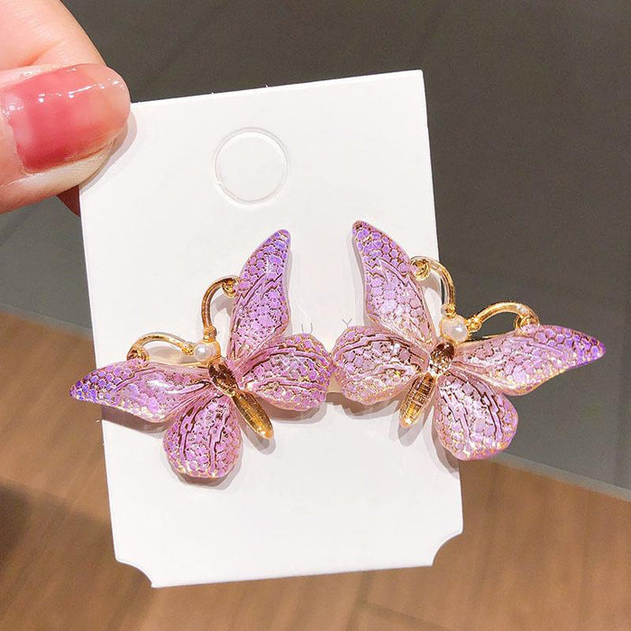 Bulk Jewelry Wholesale color metal drop oil butterfly hairpin JDC-HC-RXi002 Wholesale factory from China YIWU China