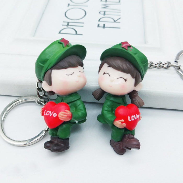 Bulk Jewelry Wholesale color metal red army long March revolution couple keychain JDC-KC-YY001 Wholesale factory from China YIWU China
