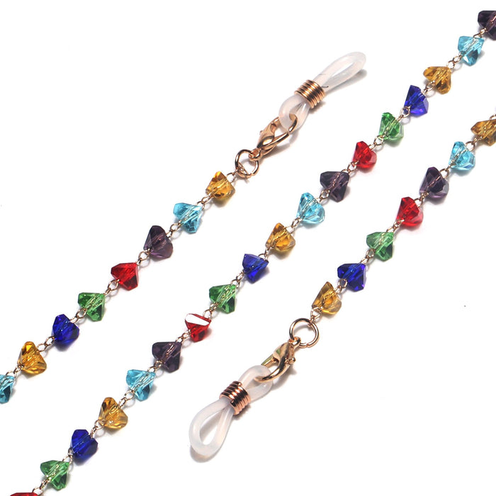 Bulk Jewelry Wholesale color metal triangle crystal glasses chain JDC-MC-YM018 Wholesale factory from China YIWU China