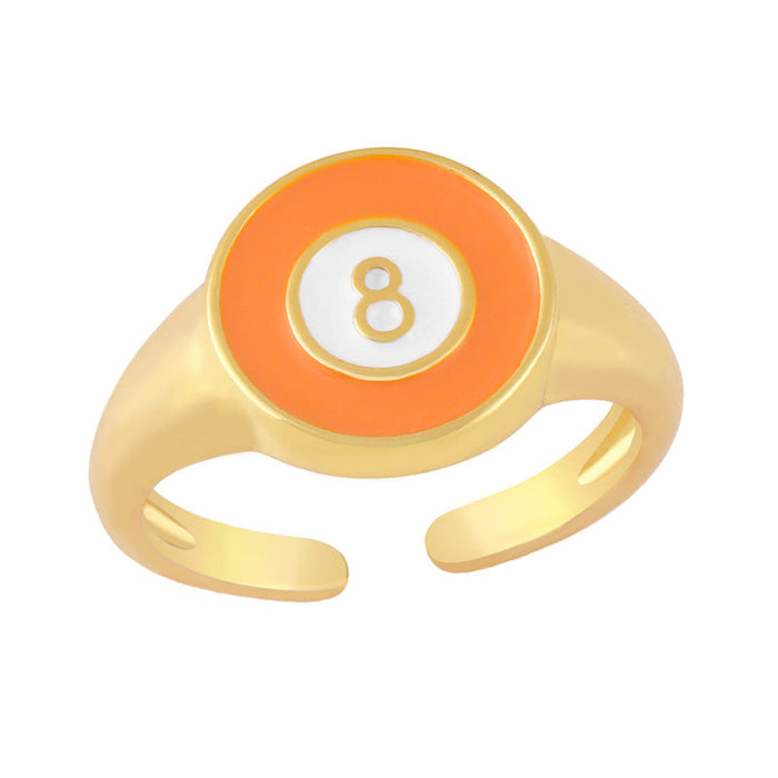Wholesale Color No. 8 Geometric Electroplated Copper Rings JDC-RS-AS285 Rings JoyasDeChina orange adjustable Wholesale Jewelry JoyasDeChina Joyas De China
