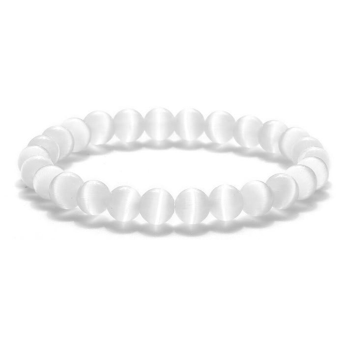 Wholesale Color Opal 8mm Beaded Bracelet JDC-BT-JiuJ022 Bracelet 九江 white-8mm Wholesale Jewelry JoyasDeChina Joyas De China