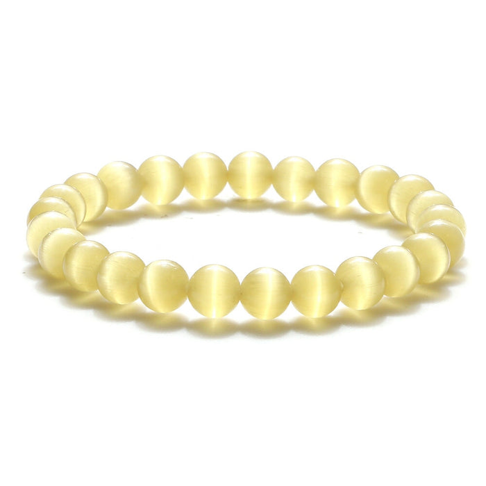 Wholesale Color Opal 8mm Beaded Bracelet JDC-BT-JiuJ022 Bracelet 九江 yellow-8mm Wholesale Jewelry JoyasDeChina Joyas De China