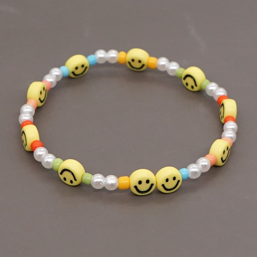 Wholesale Color pearl smiley face bracelet women JDC-BT-GBH032 Bracelet JoyasDeChina Wholesale Jewelry JoyasDeChina Joyas De China