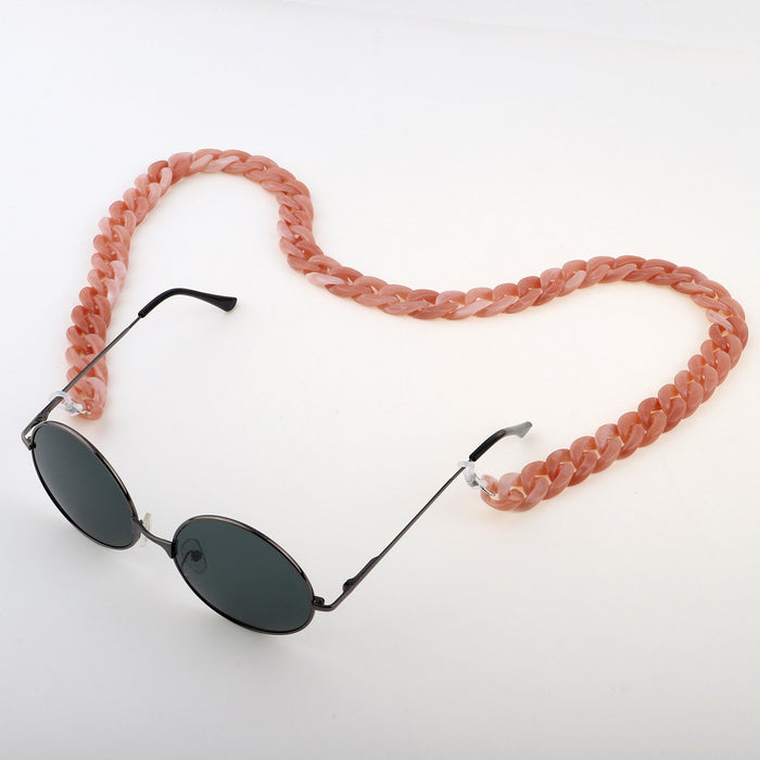 Bulk Jewelry Wholesale color plastic amber two-color concave glasses chain JDC-MC-YM009 Wholesale factory from China YIWU China