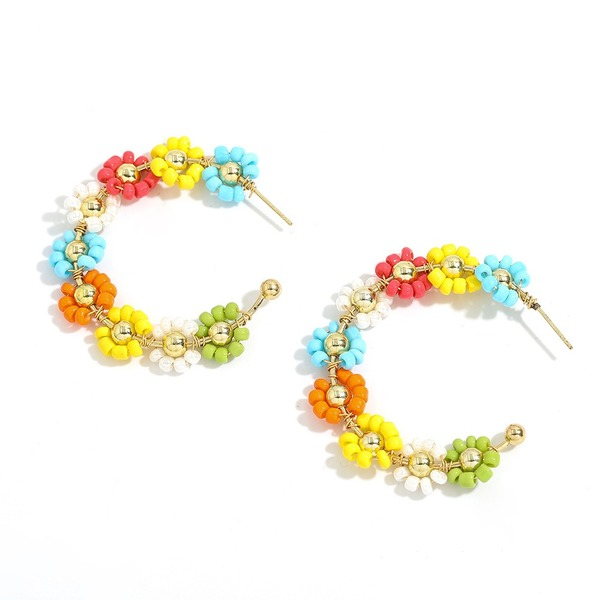 Bulk Jewelry Wholesale color plastic flowers C-shaped rice beads JDC-ES-V24 Wholesale factory from China YIWU China