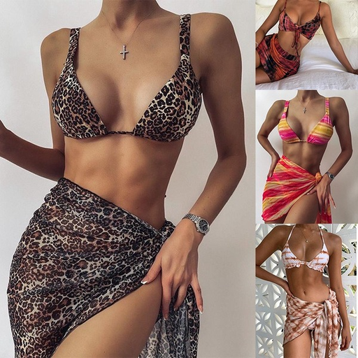 Bulk Jewelry Wholesale color polyester leopard print bikini strap swimsuit JDC-SW-TW011 Wholesale factory from China YIWU China