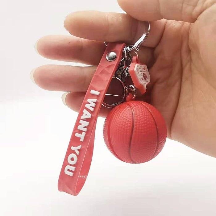 Wholesale color PVC 4cm basketball Keychains JDC-KC-YY128 Keychains JoyasDeChina red Wholesale Jewelry JoyasDeChina Joyas De China
