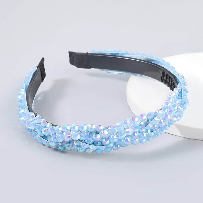 Wholesale color resin acrylic winding headband JDC-HD-JL013 Headband JoyasDeChina cyan-blue Wholesale Jewelry JoyasDeChina Joyas De China