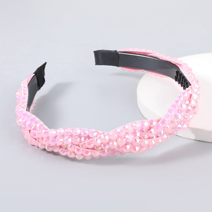 Wholesale color resin acrylic winding headband JDC-HD-JL013 Headband JoyasDeChina pink Wholesale Jewelry JoyasDeChina Joyas De China