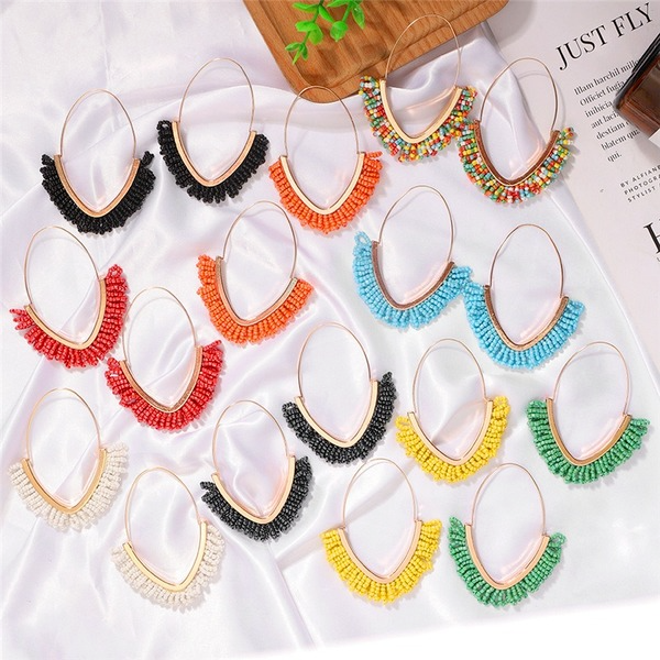 Bulk Jewelry Wholesale color resin bohemian wind resin rice bead earrings JDC-ES-V077 Wholesale factory from China YIWU China