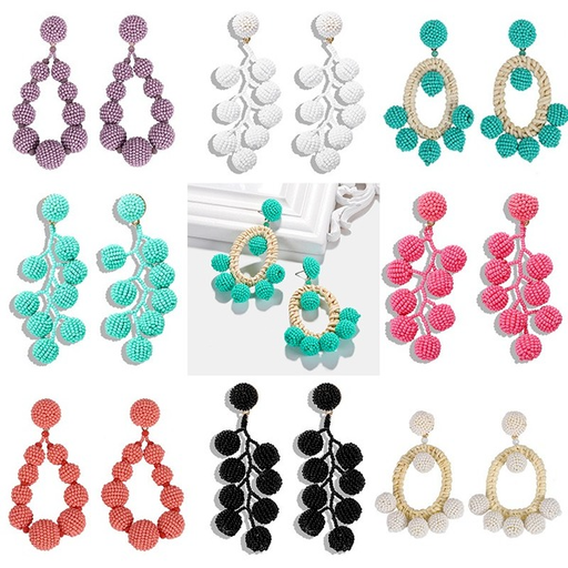 Bulk Jewelry Wholesale color resin bohemian wind rice ball ball earrings JDC-ES-V111 Wholesale factory from China YIWU China