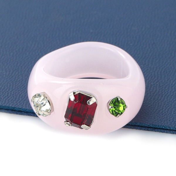 Bulk Jewelry Wholesale color resin diamond ring JDC-RS-RXQL002 Wholesale factory from China YIWU China