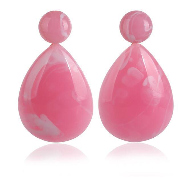 Wholesale color resin drop shape earrings JDC-ES-SF070 Earrings JoyasDeChina pink Wholesale Jewelry JoyasDeChina Joyas De China