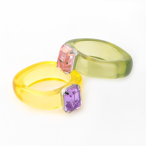 Bulk Jewelry Wholesale color resin-encrusted diamond ring JDC-RS-RXQL001 Wholesale factory from China YIWU China