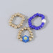 Wholesale Color Resin Flower Rings 3 Piece Set JDC-RS-JL167 Rings JoyasDeChina dark blue Wholesale Jewelry JoyasDeChina Joyas De China