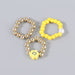 Wholesale Color Resin Flower Rings 3 Piece Set JDC-RS-JL167 Rings JoyasDeChina yellow Wholesale Jewelry JoyasDeChina Joyas De China