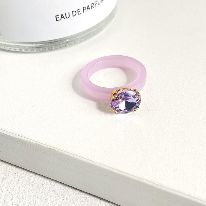 Bulk Jewelry Wholesale color resin micro-inlaid diamond geometric ring JDC-RS-F370 Wholesale factory from China YIWU China