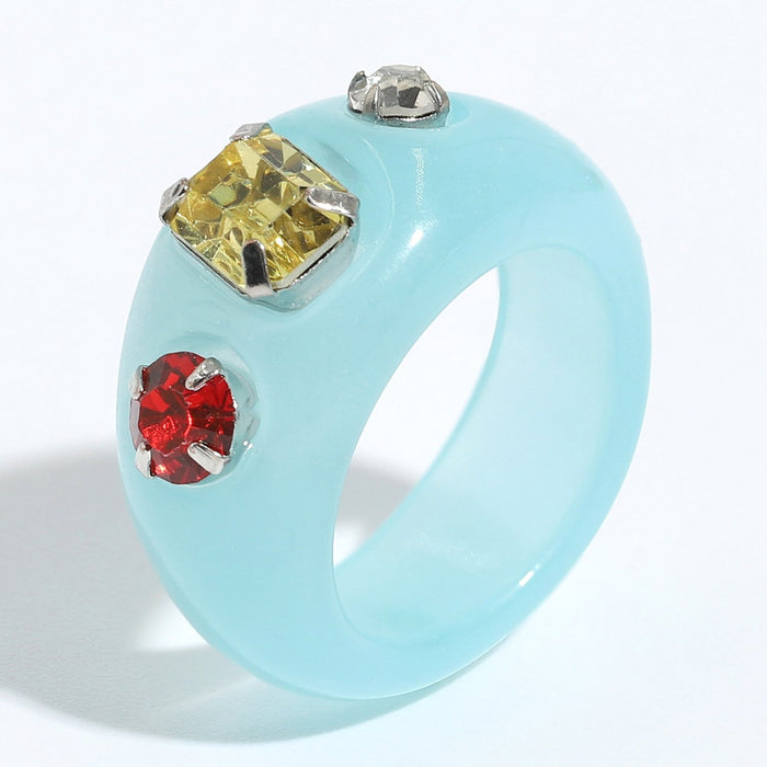Bulk Jewelry Wholesale color resin ring female JDC-RS-RXV001 Wholesale factory from China YIWU China