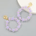 Wholesale color resin star flower resin Round Earrings JDC-ES-CL011 Earrings JoyasDeChina purple Wholesale Jewelry JoyasDeChina Joyas De China