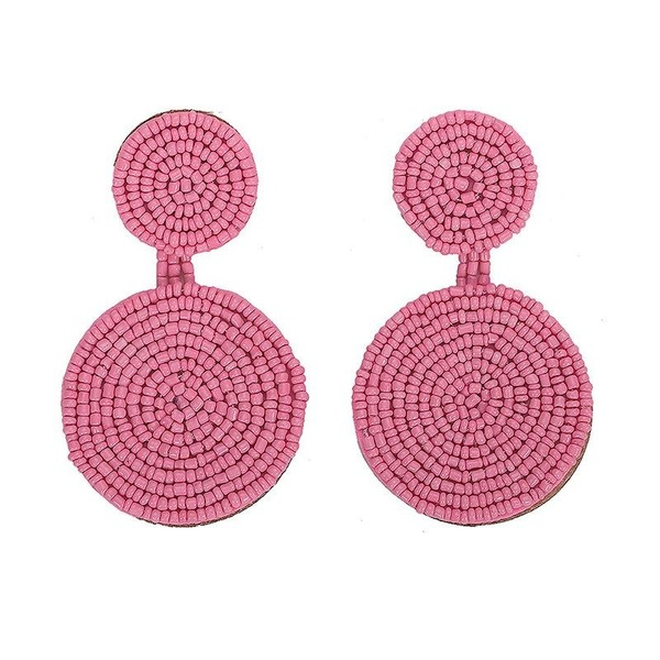 Bulk Jewelry Wholesale color resin threaded double disc stitching earrings JDC-ES-V035 Wholesale factory from China YIWU China