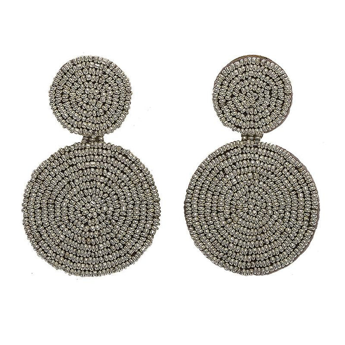 Bulk Jewelry Wholesale color resin threaded double disc stitching earrings JDC-ES-V035 Wholesale factory from China YIWU China