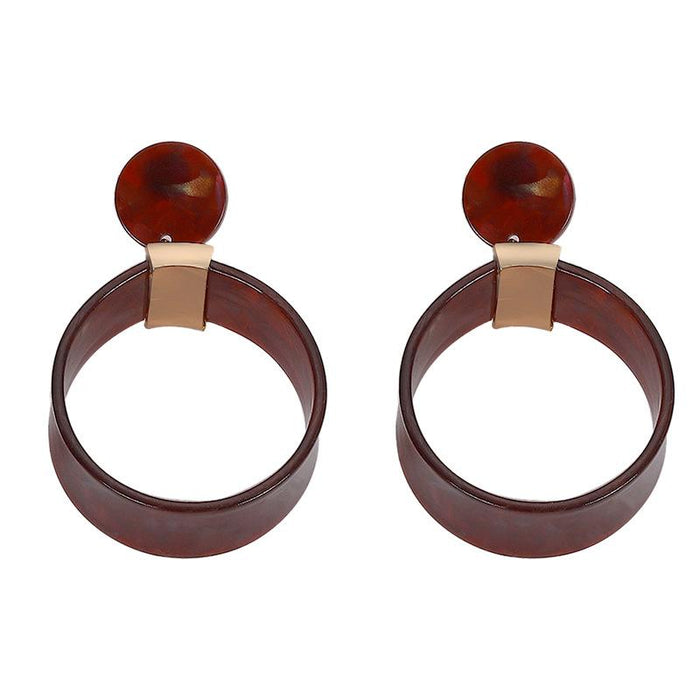 Bulk Jewelry Wholesale color resin wide-sided acetic acid plate earrings JDC-ES-V064 Wholesale factory from China YIWU China