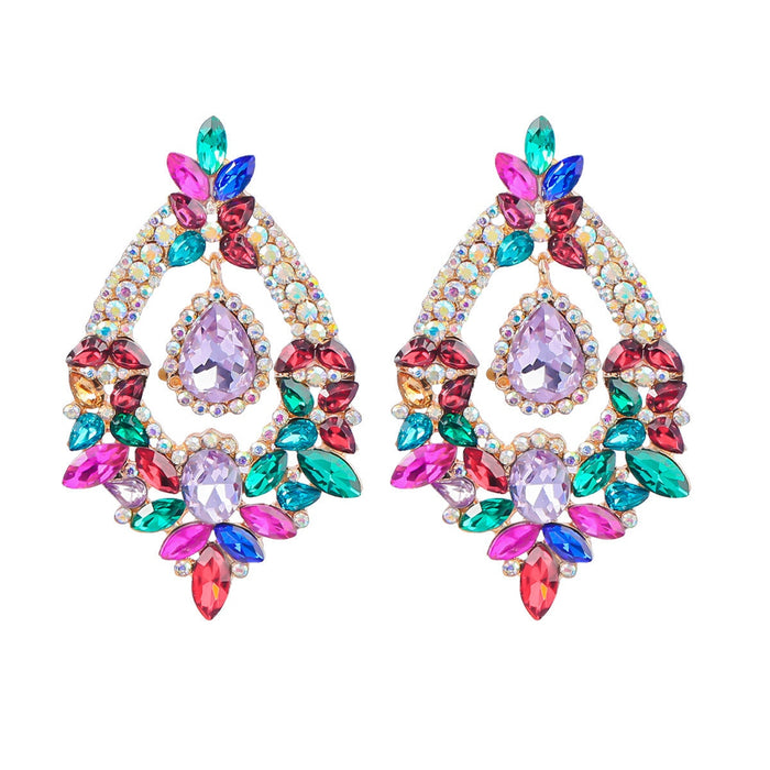 Wholesale Color Rhinestone Alloy Earrings JDC-ES-JL937 Earrings 氿乐 color Wholesale Jewelry JoyasDeChina Joyas De China