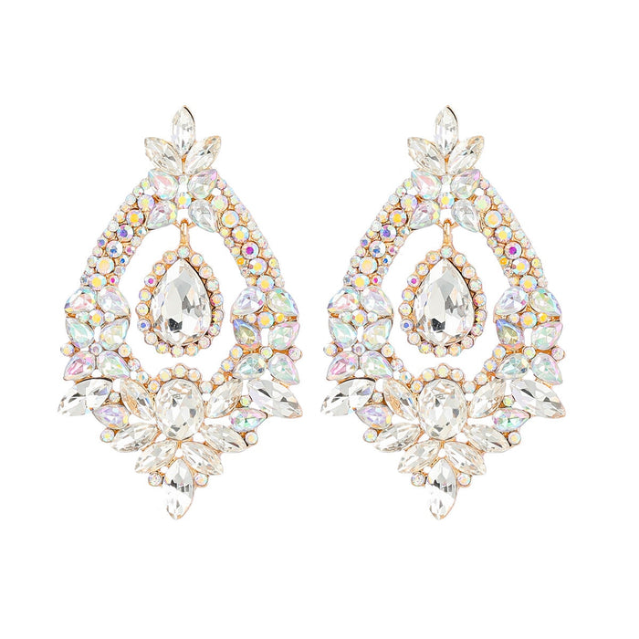 Wholesale Color Rhinestone Alloy Earrings JDC-ES-JL937 Earrings 氿乐 white Wholesale Jewelry JoyasDeChina Joyas De China