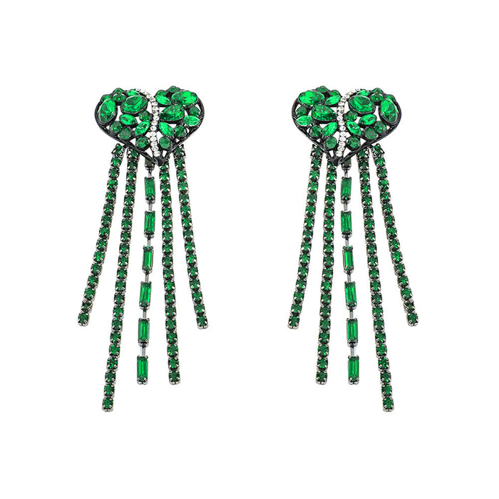 Wholesale color rhinestone alloy earrings JDC-ES-JQ182 Earrings JoyasDeChina green Wholesale Jewelry JoyasDeChina Joyas De China