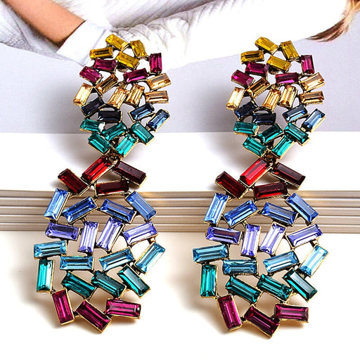Wholesale Color Rhinestone Alloy Earrings JDC-ES-SK072 Earrings 深刻 color Wholesale Jewelry JoyasDeChina Joyas De China