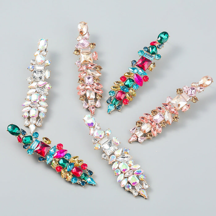 Wholesale Color Rhinestone Alloy Geometric Earrings JDC-ES-JL935 Earrings 氿乐 Wholesale Jewelry JoyasDeChina Joyas De China