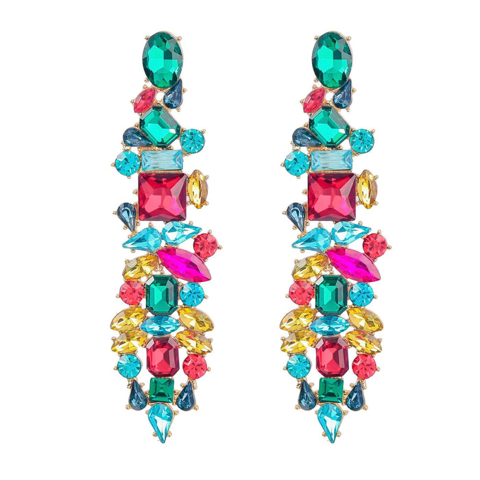 Wholesale Color Rhinestone Alloy Geometric Earrings JDC-ES-JL935 Earrings 氿乐 Wholesale Jewelry JoyasDeChina Joyas De China