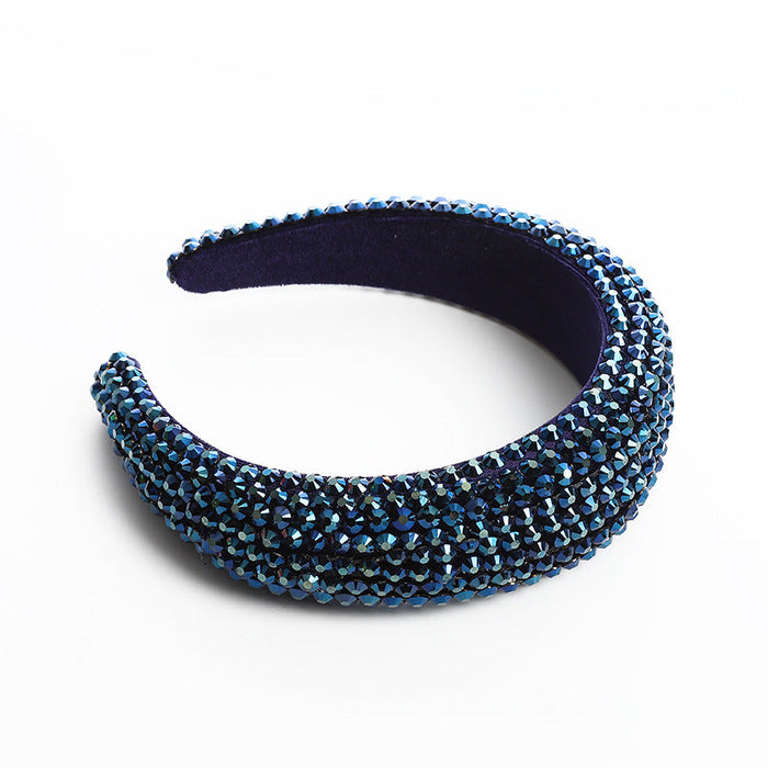 Wholesale Color Rhinestone Baroque Headband JDC-HD-AH003 Headband 爱鸿 blue Wholesale Jewelry JoyasDeChina Joyas De China