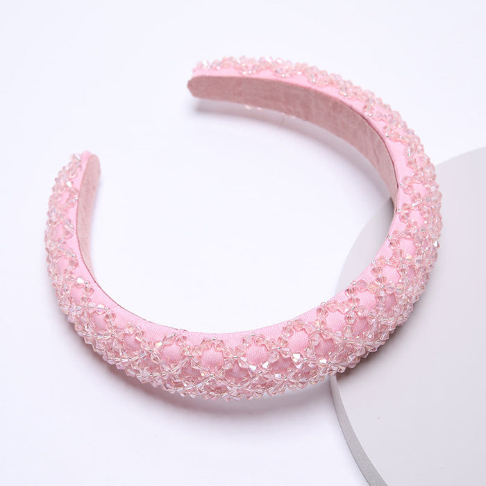 Wholesale Color Rhinestone Baroque Headband JDC-HD-AH007 Headband 爱鸿 Pink Wholesale Jewelry JoyasDeChina Joyas De China