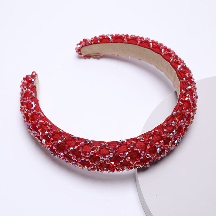 Wholesale Color Rhinestone Baroque Headband JDC-HD-AH007 Headband 爱鸿 Red Wholesale Jewelry JoyasDeChina Joyas De China