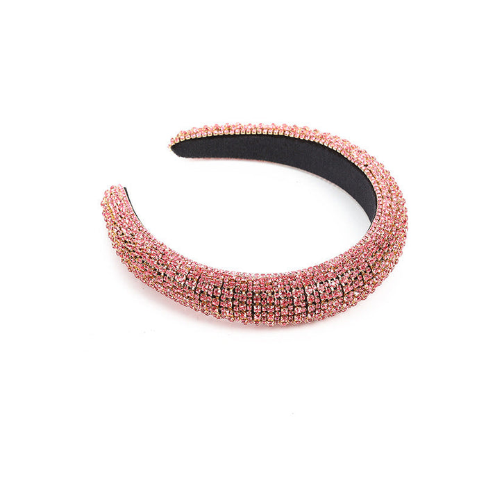 Wholesale Color Rhinestone Baroque Headband JDC-HD-AH012 Headband 爱鸿 Light Pink Wholesale Jewelry JoyasDeChina Joyas De China