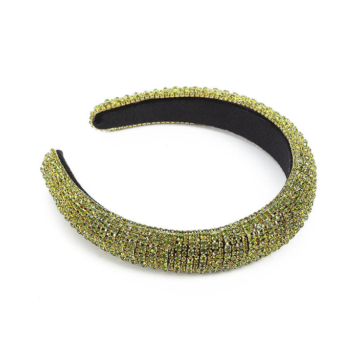 Wholesale Color Rhinestone Baroque Headband JDC-HD-AH012 Headband 爱鸿 olive green Wholesale Jewelry JoyasDeChina Joyas De China
