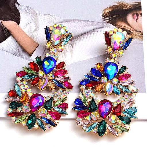 Wholesale Color Rhinestone Crystal Irregular Earrings JDC-ES-SK098 Earrings 深刻 Wholesale Jewelry JoyasDeChina Joyas De China