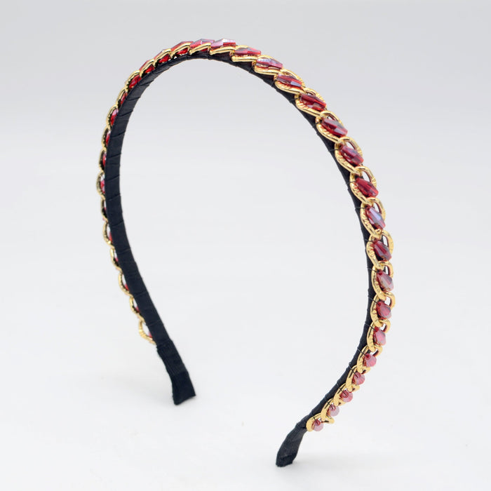 Wholesale color rhinestone headband JDC-HD-Yul001 Headband 雨灵 red Wholesale Jewelry JoyasDeChina Joyas De China