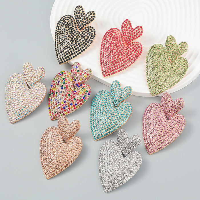 Wholesale Color Rhinestone Love Multilayer Alloy Boho Earrings JDC-ES-JL939 Earrings 氿乐 Wholesale Jewelry JoyasDeChina Joyas De China