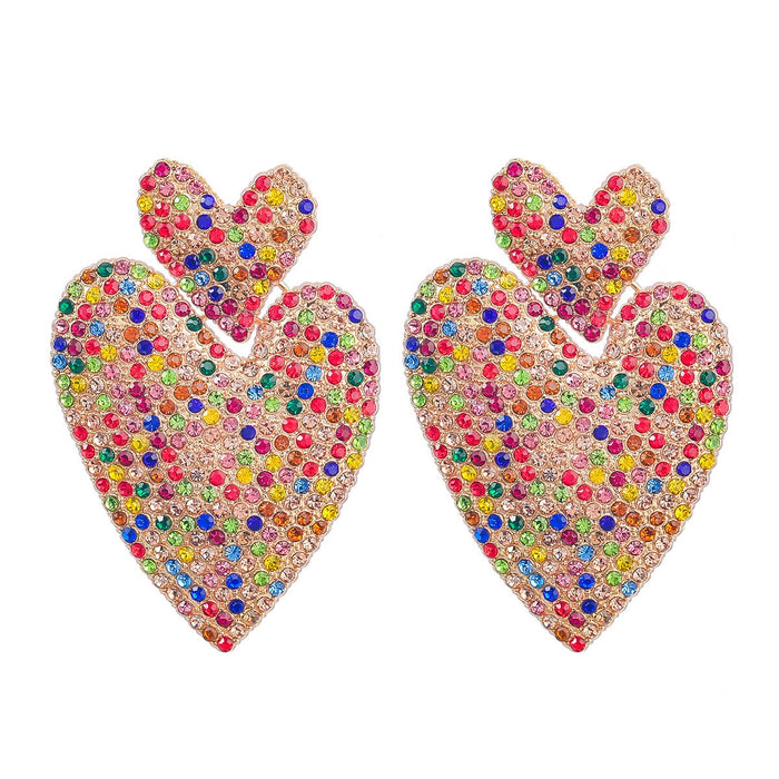 Wholesale Color Rhinestone Love Multilayer Alloy Boho Earrings JDC-ES-JL939 Earrings 氿乐 Color Wholesale Jewelry JoyasDeChina Joyas De China
