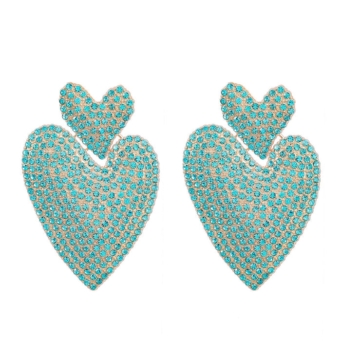 Wholesale Color Rhinestone Love Multilayer Alloy Boho Earrings JDC-ES-JL939 Earrings 氿乐 Cyan Wholesale Jewelry JoyasDeChina Joyas De China
