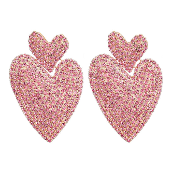 Wholesale Color Rhinestone Love Multilayer Alloy Boho Earrings JDC-ES-JL939 Earrings 氿乐 pink Wholesale Jewelry JoyasDeChina Joyas De China