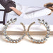 Wholesale Color Rhinestone Metal Round Electroplated Alloy Earrings JDC-ES-SK091 Earrings 深刻 white Wholesale Jewelry JoyasDeChina Joyas De China