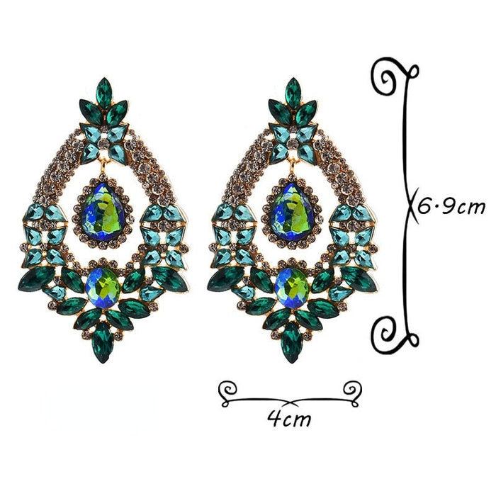 Wholesale Color Rhinestone Plating Alloy Earrings JDC-ES-SK023 Earrings 深刻 Wholesale Jewelry JoyasDeChina Joyas De China