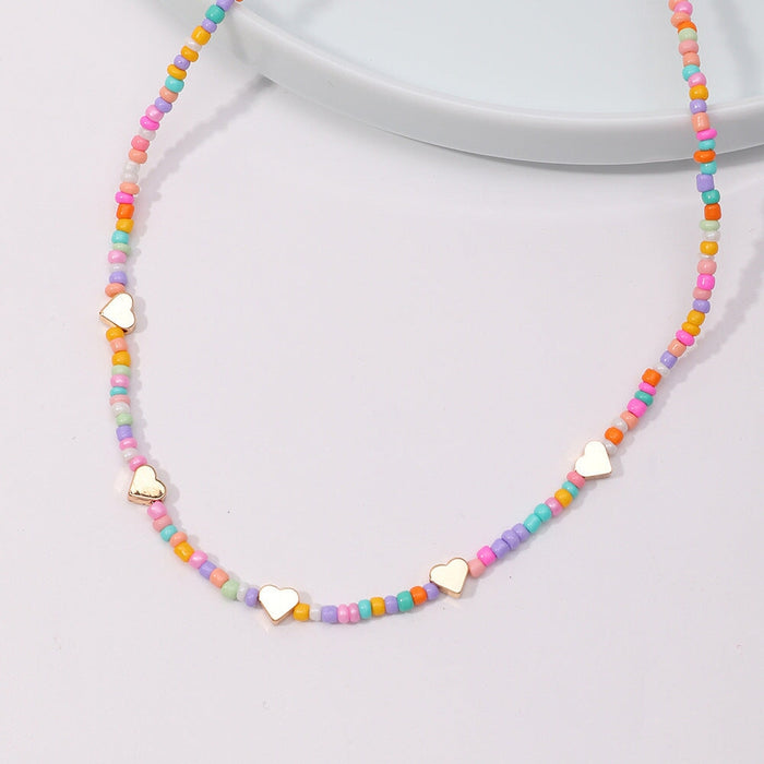 Wholesale color rice beads love short mushroom rice bead neck chain JDC-NE-YinH004 Necklaces 颖皓 Wholesale Jewelry JoyasDeChina Joyas De China