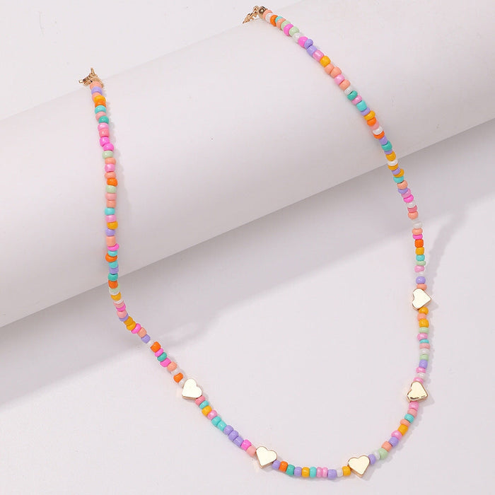 Wholesale color rice beads love short mushroom rice bead neck chain JDC-NE-YinH004 Necklaces 颖皓 Wholesale Jewelry JoyasDeChina Joyas De China