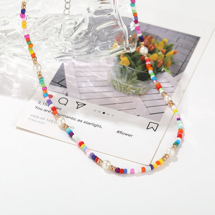 Wholesale color rice pearl Bohemian National Style Necklace JDC-NE-F046 necklaces 韩之尚 Wholesale Jewelry JoyasDeChina Joyas De China