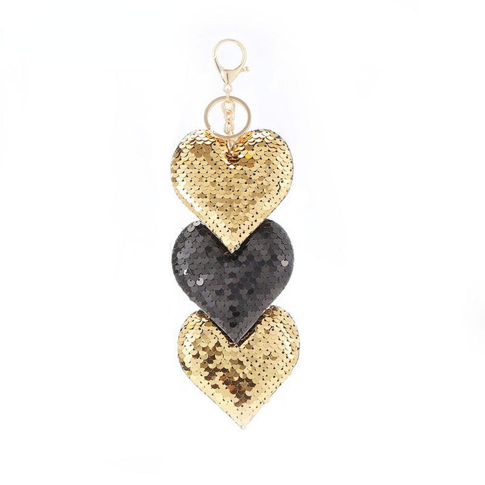 Wholesale Color Sequins Heart Keychain JDC-KC-PRY009 Keychains 彭日耀 5 Sequin Heart Wholesale Jewelry JoyasDeChina Joyas De China